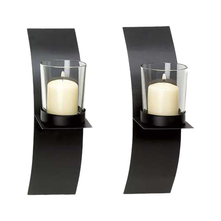 Modern Art Candle Sconce Duo