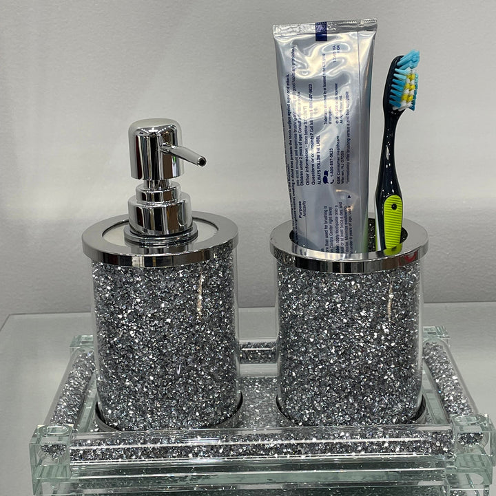 Diamond Soap Dispenser & Toothbrush Holder